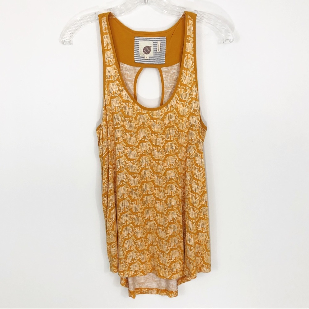 4/$25 Anthropologie Lilka Alameda Elephant Print Tank